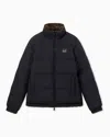 Ea7 Oversized Reversible Bomber Jacket With Padding In Black