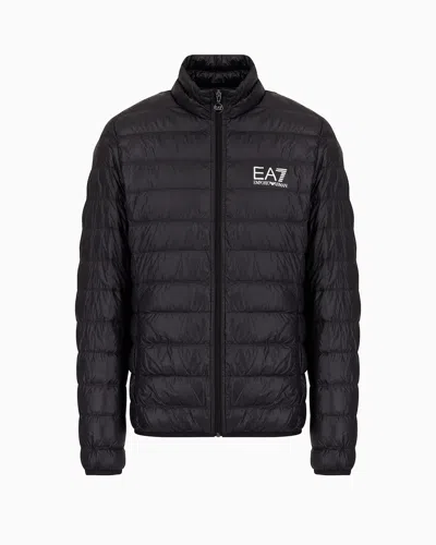 Ea7 Packable Core Identity Puffer Jacket In Black
