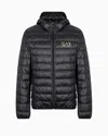 Ea7 Packable Hooded Core Identity Puffer Jacket In Black