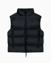 Ea7 Padded, Hooded Gilet Made Of Technical Fabric In Black