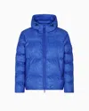 Ea7 Padded Hooded Jacket With All-over Logo Print