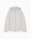 Ea7 Padded Jacket With A Fixed Hood And Front Zip Core Lady In Gray