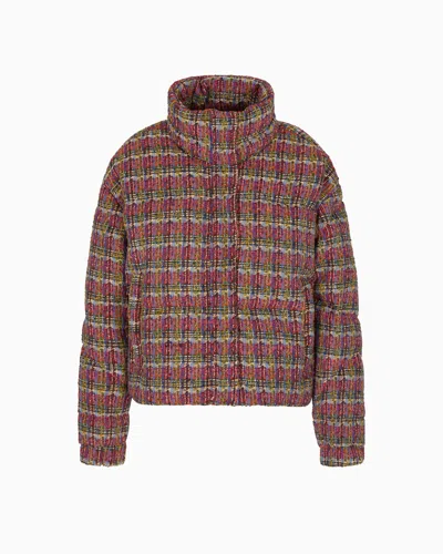 Ea7 Padded Jacquard Bomber Jacket In Multi