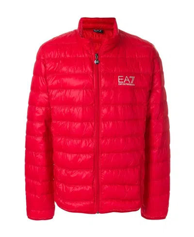 Ea7 Padded Logo Jacket In Red