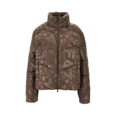 EA7 PADDED NYLON DOWNJACKET WITH LOGO PRINT