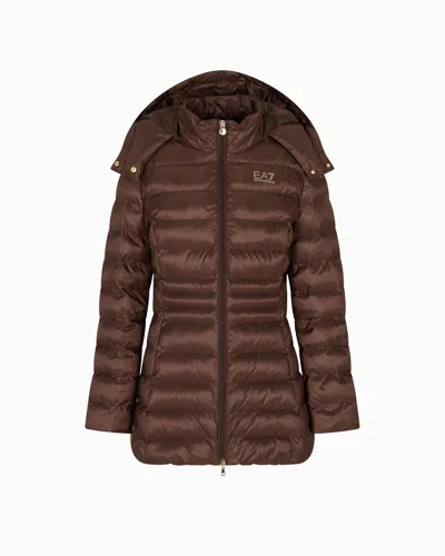 Ea7 Padded Nylon Hooded Pea Coat