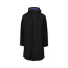 Ea7 Padded Wool-blend Hooded Parka Coat In Black