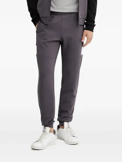 Ea7 Panelled Cuffed Sweatpants In Gray