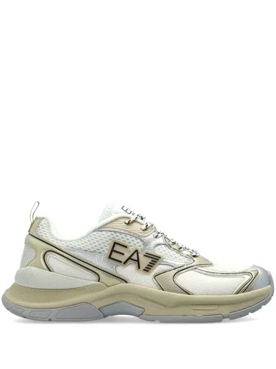 Ea7 Panelled Sneakers In Neutrals
