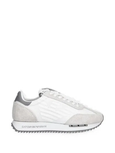 Ea7 Panelled Sneakers In White