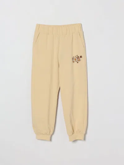 Ea7 Pants Kids Color Beige In Brown