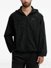 Ea7 Patterned Hooded Jacket In Black