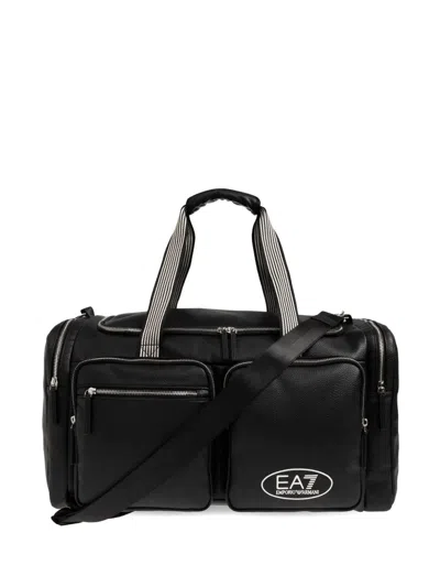 Ea7 Pebbled-texture Holdall In Black