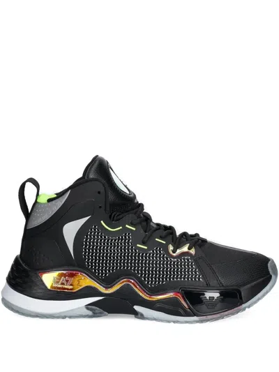 Ea7 Perforated-panel High-top Sneakers In Black
