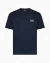 Ea7 Pima Cotton Core Identity T-shirt In Blue