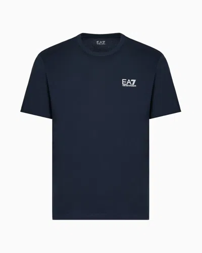 Ea7 Pima Cotton Core Identity T-shirt In Blue