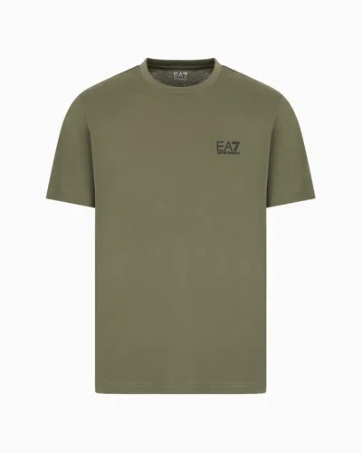 Ea7 Pima Cotton Core Identity T-shirt In Military Green