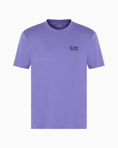 Ea7 Pima Cotton Core Identity T-shirt In Blue