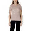 Ea7 Pink Cotton T-shirt In Neutral