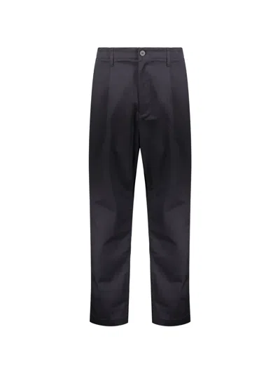 Ea7 Pleated Straight-leg Trousers In Black