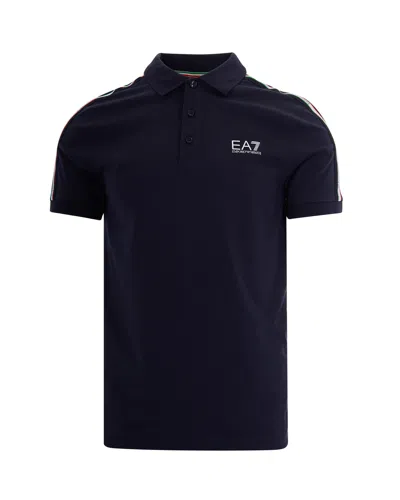 Ea7 Polo Italian Spirit Blue In Black