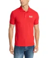 Ea7 Official Store Visibility Stretch-cotton Polo Shirt In Red