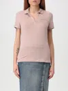 Ea7 Evolution Short-sleeved Polo Shirt In A Cotton And Modal Blend In Blush Pink