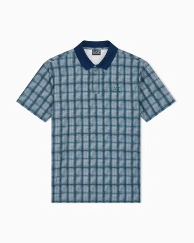 Ea7 Polo Shirt Golf Pro In Jersey With Graphic Print In Green