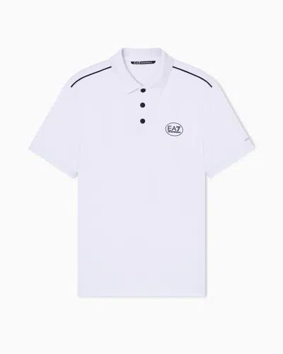 Ea7 Polo Shirt In Jersey Performance In White