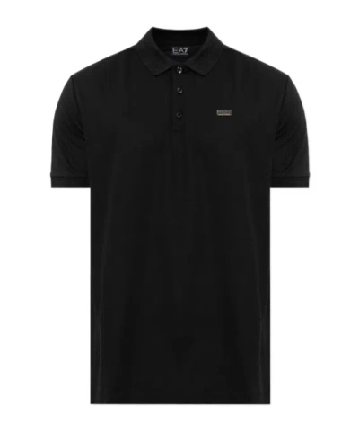 Ea7 Polo Shirt Lux Identity Regular Fit In Modal Jersey In Black