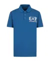 Ea7 Polo Shirt With Color Logo In Blue