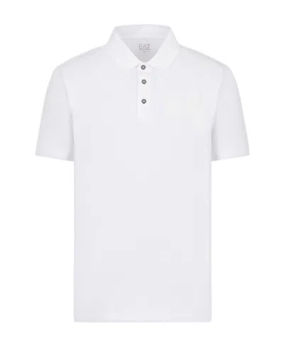 Ea7 Polo Shirt With Color Logo In White