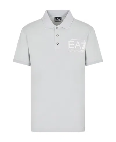 Ea7 Polo Shirt With Color Logo In White