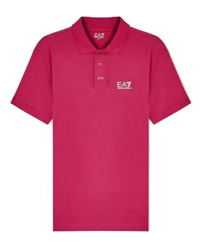 Ea7 Polo Stretch Core Identity Fucsia In Red