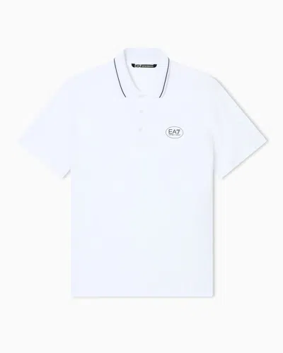 Ea7 Polo Tennis Club En Coton Stretch In White