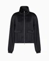 Ea7 Precious Blouson In Satin-effect Fabric In Black