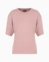 Ea7 Precious Crew-neck T-shirt In A Modal Blend In Pink