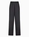 Ea7 Precious Satin-effect Fabric Trousers In Black