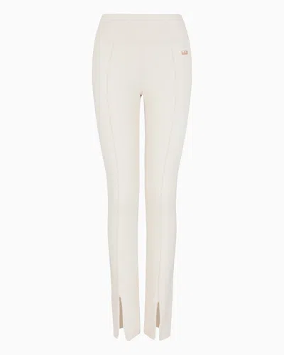 Ea7 Official Store Precious Stretch-cotton Leggings In White