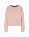 Ea7 Precious Stretch Modal-blend Crew-neck Sweatshirt In Pink