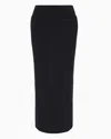 Ea7 Precious Stretch Modal-blend Long Skirt In Black