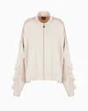 Ea7 Precious Stretch-modal-blend Zip-up Sweatshirt In Neutral