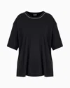 Ea7 Precious T-shirt Mit Rundhalsausschnitt Aus Modalgemisch In Schwarz