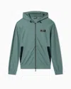 Ea7 Premium Label Technical Fabric Hooded Sweatshirt In Green