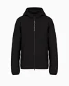 Ea7 Official Store Premium Shield Packable Puffer Jacket With Hood In Black