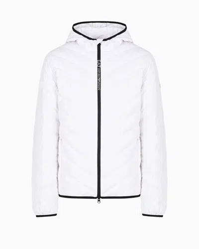 Ea7 Premium Shield Packable Hooded Down Jacket In White