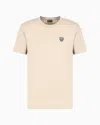 Ea7 Premium Shield Stretch Viscose-blend Crew-neck T-shirt In Beige
