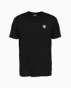 Ea7 Premium Shield Stretch Viscose-blend Crew-neck T-shirt In Black