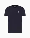 Ea7 Premium Shield Stretch Viscose-blend Crew-neck T-shirt In Blue