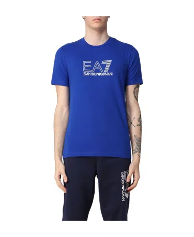 Ea7 Print T-shirt In Blue